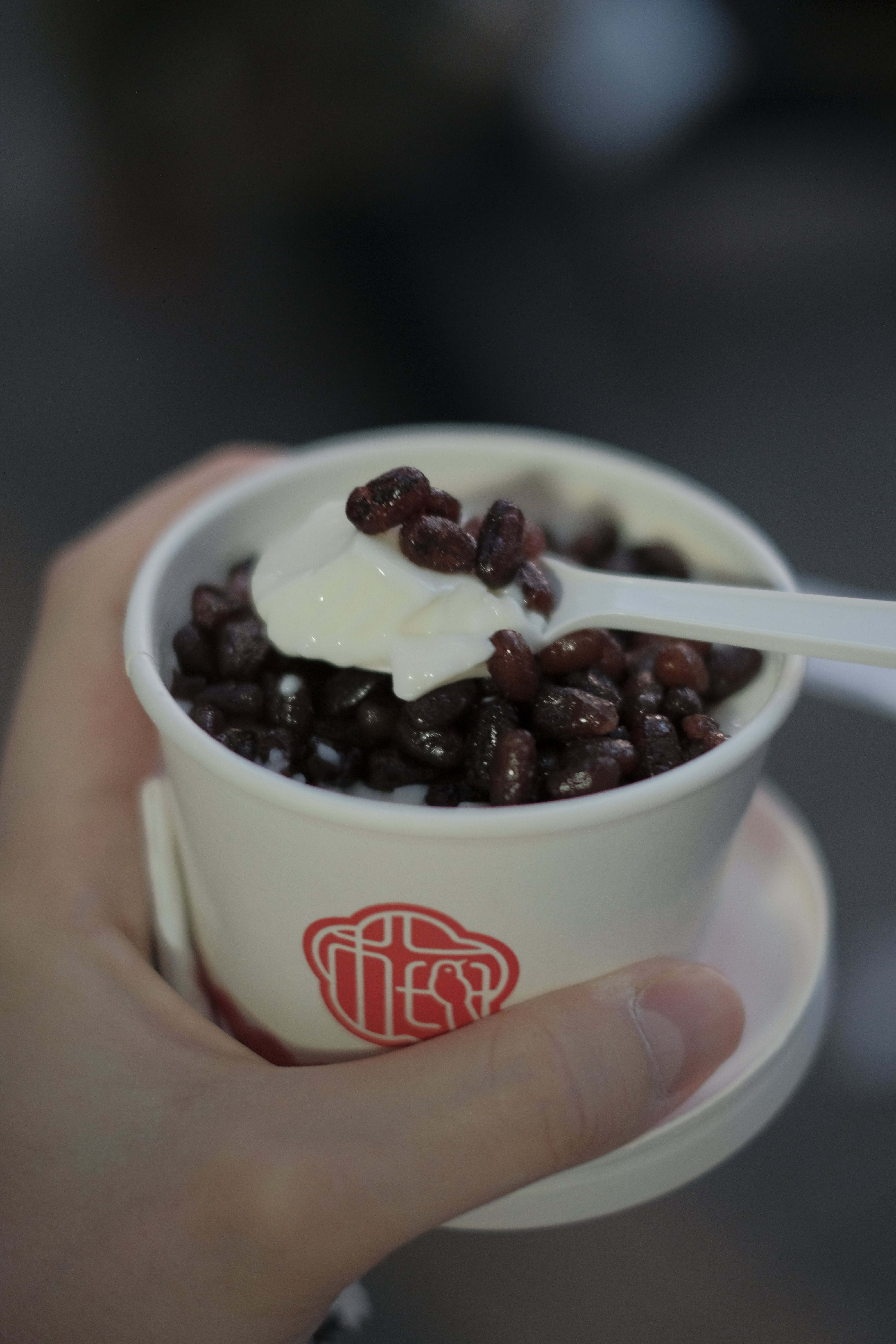 Double-skin milk with red beans