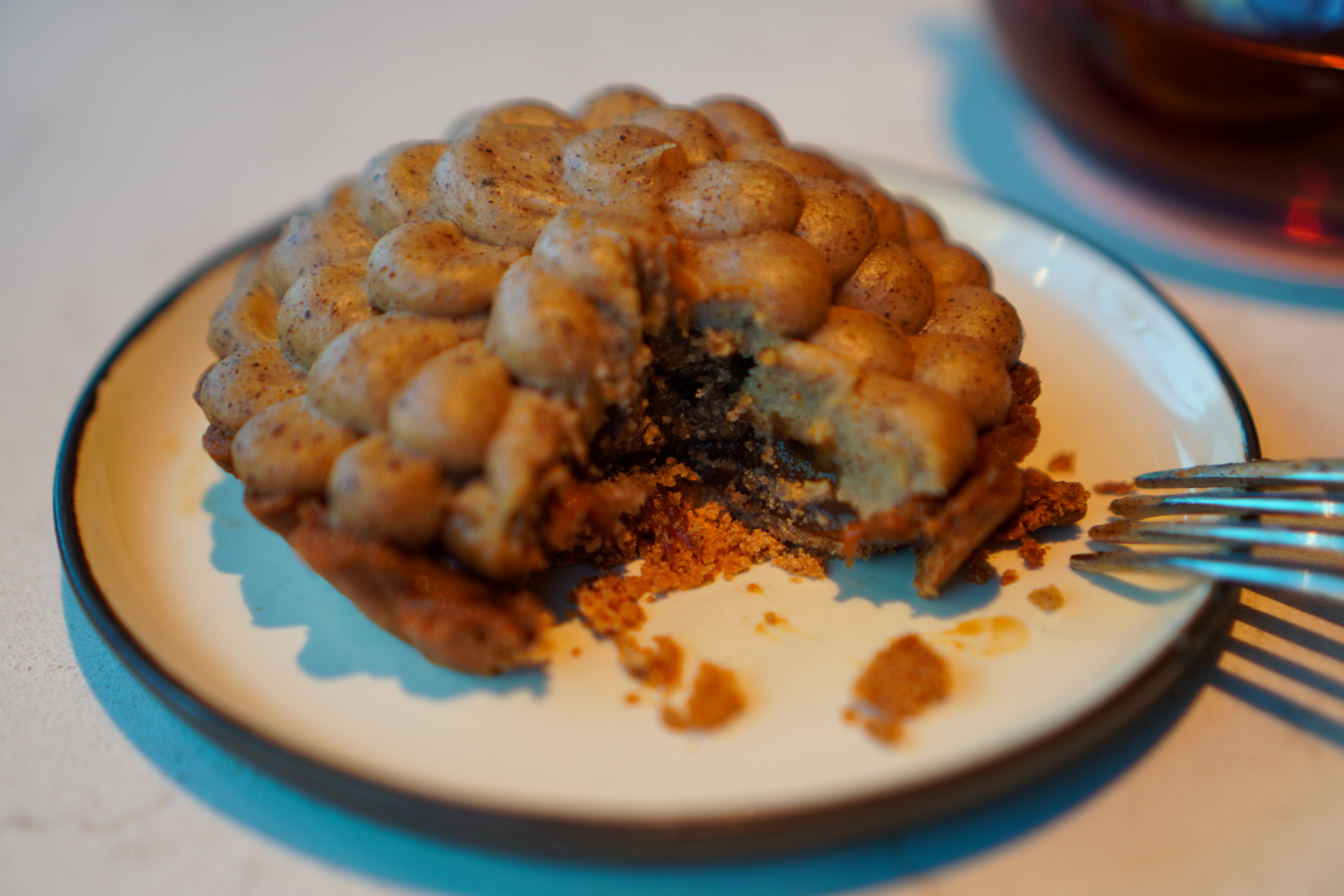 Hazelnut and coffee tart