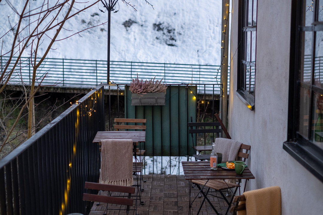 Outdoor area overlooking the river