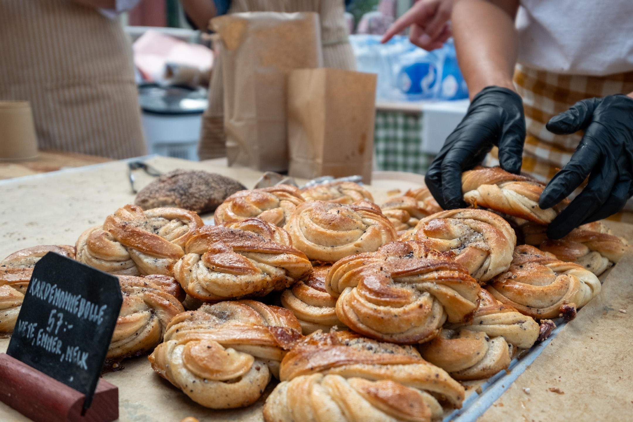 Freshly baked cardamom buns